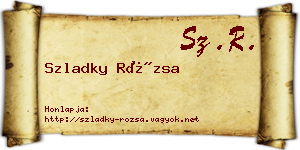 Szladky Rózsa névjegykártya